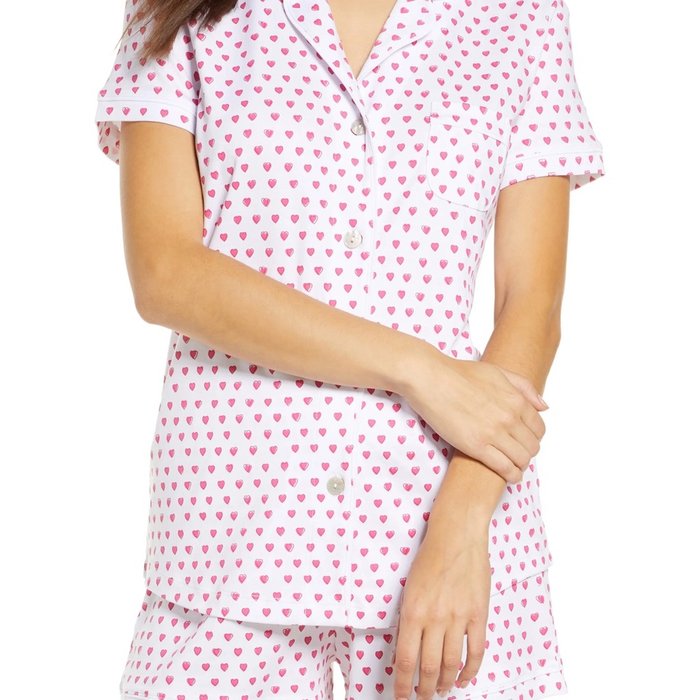 Roller Rabbit Pink Hearts Polo Pajama Set